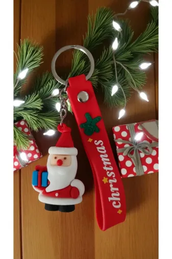 FAMEMUS ACCESSORY 2ewdssft4 Yılbaşına Özel Hediyelik Silikonlu Anahtarlık Noel Baba
