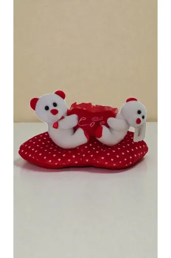 FAMEMUS ACCESSORY 342ewqwesdfdsf Sevgililer Gününe Özel Love Yazılı Çift Ayıcıklı Yastık 32 Cm