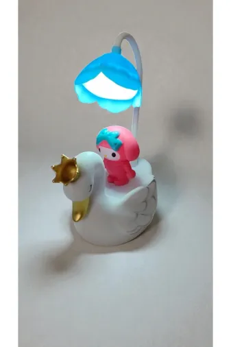 FAMEMUS ACCESSORY 343244234324 Kuğu My Melody Masa Üzeri Gece Lambası Hediyelik Ürün Boyut:20*10 Cm