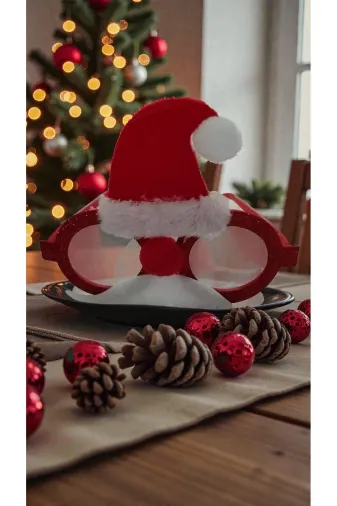 FAMEMUS ACCESSORY 3432rewrer Yılbaşına Özel Noel Baba Gözlük Yılbaşı Süsü
