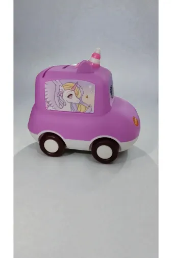FAMEMUS ACCESSORY 3444332432 Unicorn Araba Şeklinde Şifreli Kumbara Boyutu 15 Cm