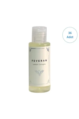 FEVERAN 8683253336 Kolonya 80 Derece Limon 50 Ml, Fliptop Standlı - 36 Adet