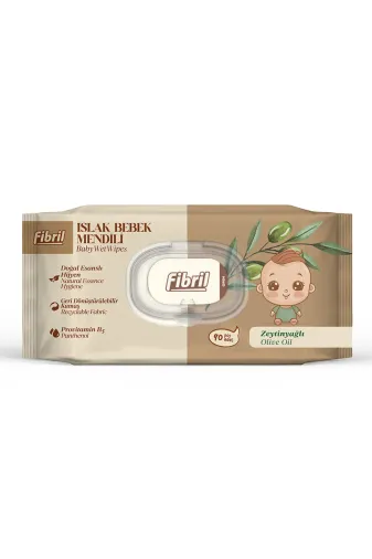 Fibril FİBRİL-12 Zeytinyağlı Bebek Islak Mendil 90'lı 12 Paket