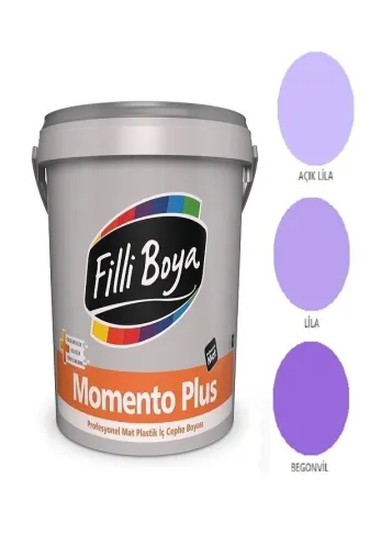 Filli Boya M.PLUS2.5LT Momento Plus Profesyonel Mat Plastik Iç Cephe Boyası 2.5Lt (Açık Lila)