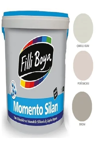 Filli Boya MSilan25Lt Momento Silan Tam Silinebilir Yıkanabilir Silikonlu Ipek Mat Boya 2,5Lt (Çakıllı Kum)