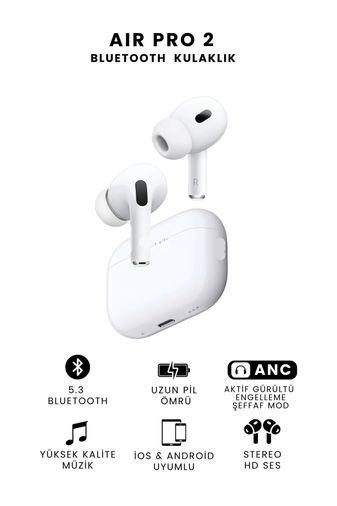 FİOPLUS FİOPLUS Air pro2 Fioplus Air Pro2 Anc Bluetooth Kulaklık Gürültü Engelleme Ios Ve Android Tüm Telefonlara Uyumlu