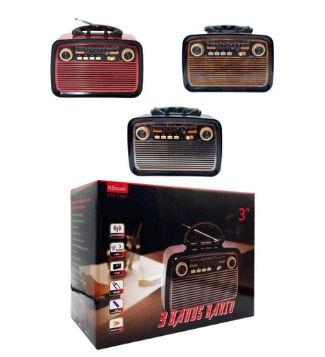FİOPLUS Ktf 1467 Nostalji Radyo Led Fener Işıklı Bluetooth Hoparlör Usb-Sd Kart Giriş Şarjlı Bataryalı Pilli