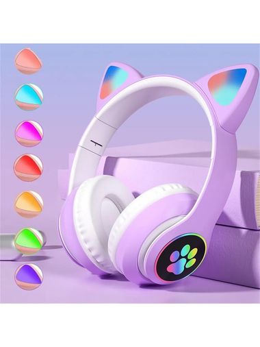 FİOPLUS Stn-28  Mor Kulak Üstü Kablosuz Bluetooth Kulaklık