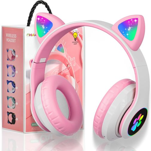 FİOPLUS Stn-28 Pembe Kulak Üstü Kablosuz Bluetooth Kulaklık