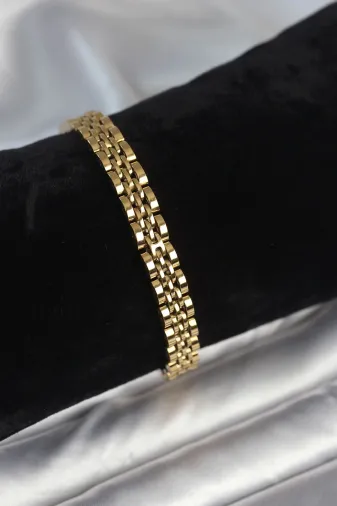 Fırsatkolik MEY-MEYEB6921a1bb96a0b7505805a24a Mey İthalat® 316L Çelik 7 Mm Kalınlıkta Gold Renkli Erkek Bileklik