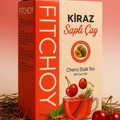 Fitchoy - Kiraz Saplı Çay 90 Gr × 45 Adet (Altın Otu & Mısır Püskülü İlaveli)