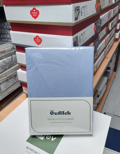 Fitted Lastikli Battal Çift Kişilik Çarşaf Seti (180x200)-Okyanus