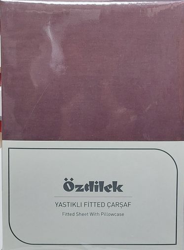 Fitted Lastikli Tek Kişilik Battal Çarşaf Seti (120x200)-Mürdüm