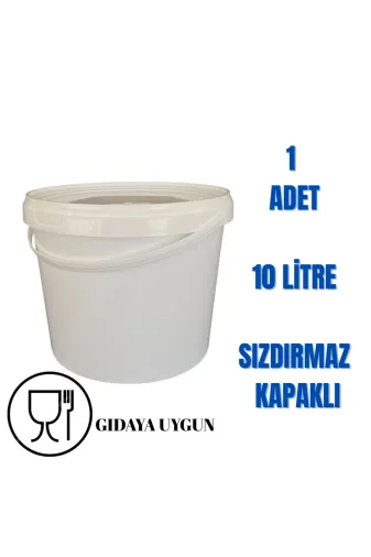 FİZYOMEDİKA GT010 10 Lt Plastik Kapaklı Kova Hobi Boya Gıda Yoğurt Kovası Beyaz - 1 Adet