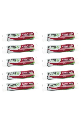 Florex 987654320486861 Standart Jumbo Boy 10 Adet Çöp Torbası Siyah 80 X 110 Cm 10 Paket