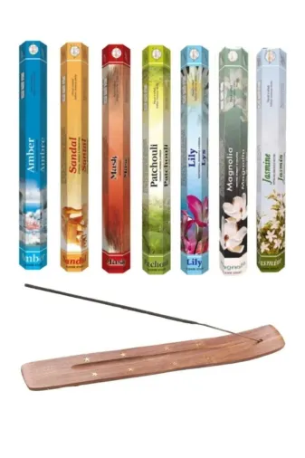 Flute 55854 140 Adet Tütsü 7 X 20 Sticks Ve Kaliteli Ahşap Tütsü Kayığı