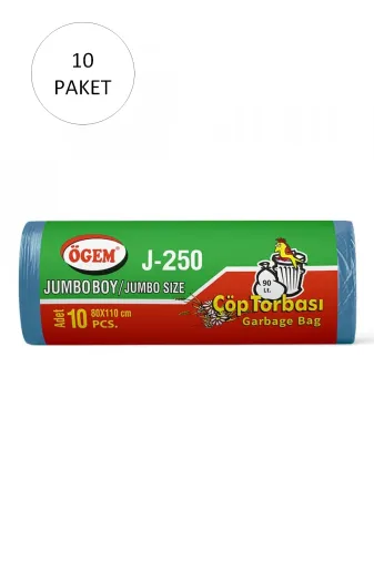 FLY BAZAAR 86916242758361 J-250 Jumbo Boy Çöp Torbası 80 X 110 Cm 10 Lu Rulo Paket = 100 A