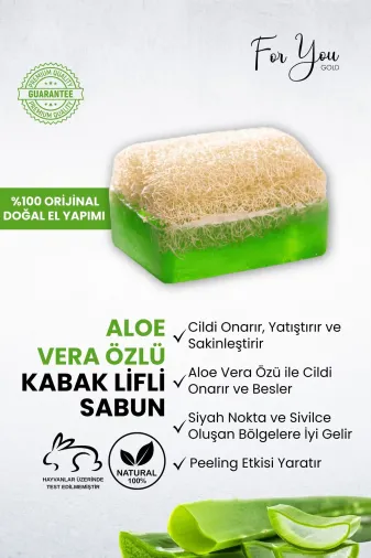 For You Gold ALOE01 Kabak Lifli Aloe Vera Özlü El Yapımı Sabun