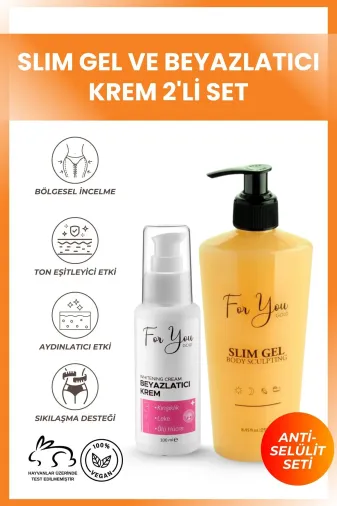For You Gold bs00 Slim Jel - Çatlak Karşıtı - Sıkılaştırıcı - Selülit Jeli & Beyazlatıcı Krem