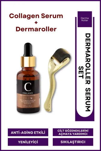 For You Gold derma02 Dermaroller (Goldenroller) & Collagen Serum Yaşlanma Karşıtı Set