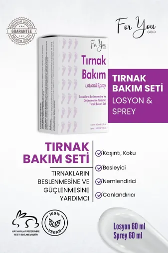 For You Gold FYTR049348 Tırnak Ayak Bakım Seti Losyon&sprey Kaşıntı, Koku, Mantar Gidermeye Yardımcı 2'li Set