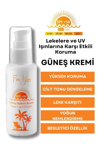 For You Gold gns.01 Güneş Kremi Leke Karşıtı, Yüksek Korumalı Spf50+ Faktörlü 100 Ml Güneş Kremi