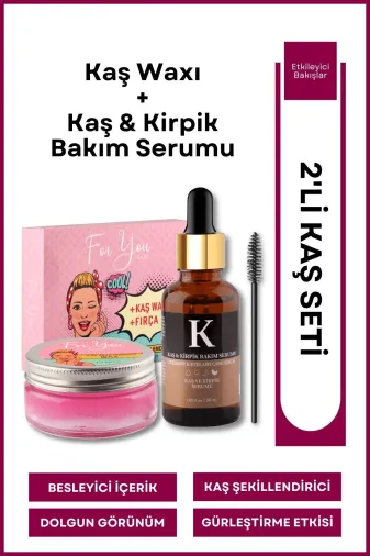 For You Gold kaswax Besleyici E-Vitamini Içeren Kaş Şekillendirici & Sabitleyici Wax Ve Kaş Kirpik Serumu