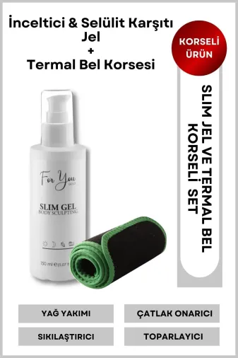 For You Gold SLİMKOR005 Çatlak Ve Selülit Karşıtı Bölgesel Inceltici - Vücut Sıkılaştırıcı 150 Ml Slim Jel+Korse