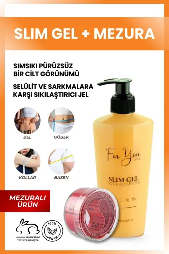 For You Gold slimmez Slim Jel , Sıkılaştırıcı, Selülit Ve Çatlak Karşıtı Bakım Vücut Şekillendirici+ Mezura Ile