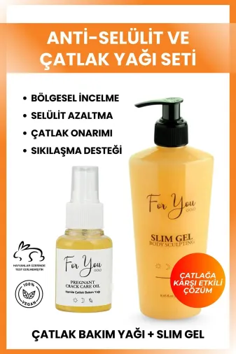 For You Gold slmçatyağ Slim Jel (Slimgel) Selülit Jeli Ve Çatlak Oluşumunu Azaltmaya Yardımcı Çatlak Bakım Yağı&çatlak Seti