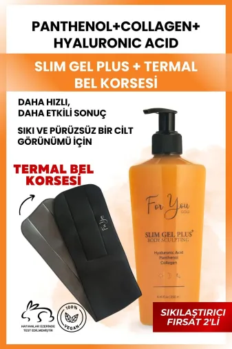 For You Gold SLN903485 Sıkılaştırıcı, Bölgesel İncelme, Selülit Ve Çatlak Karşıtı, Slim Jel Plus& Termal Bel Korsesi