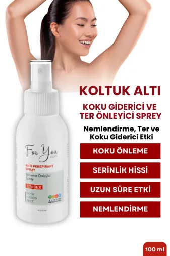 For You Gold TERESON001 El Ayak Ve Koltuk Altı Terleme Önleyici Sprey-Ter Spreyi 100 Ml