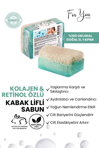 For You Gold TYC00334155592 Kabak Lifli El Yapımı Kolajen & Retinol Özlü Sabun (Collagen Sabun)