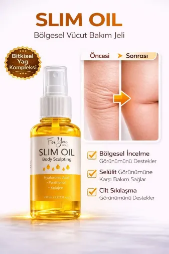 For You Gold TYCZVH1S8N172417880976012 İnceltmeye Ve Sıkılaştırmaya Yardımcı Selülit Karşıtı Slim Oil, Yağ 60 Ml