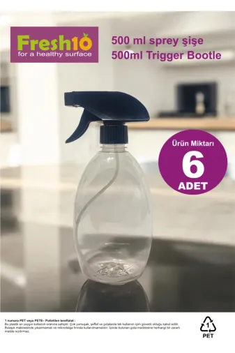 FRESH10 8681020628201 Boş Fısfıs Sprey Şişe 500Ml 6Lı Paket