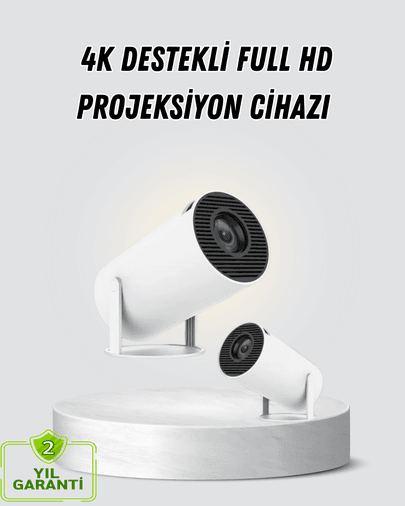 Full HD 4K Destekli Akıllı Projeksiyon – 130 inç Ekran, Uzun Ömürlü Ampul ve Çoklu Giriş