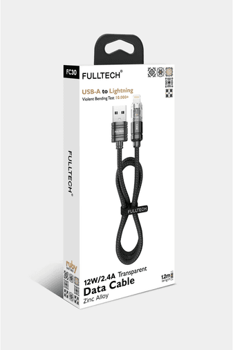 Fulltech Fc30 Şarj Kablosu 2.4A 12W Usb-A To Lightning 1.2M Şarj Kablosu