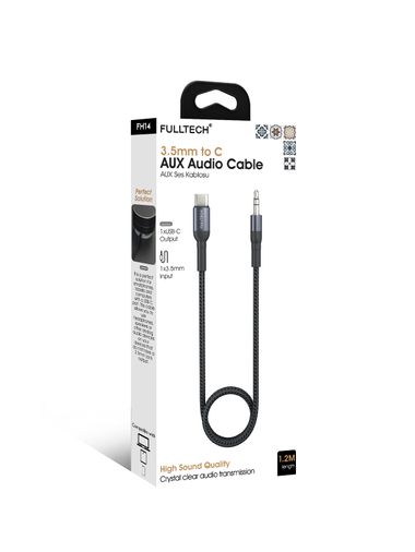 Fulltech Fh14 Usb Type-C To 3.5Mm Aux Ses Kablosu - 1.2 Metre