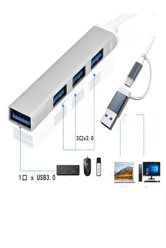 Fulltech Fh6 4-In-1 Usb Hub Tak Çalıştır, 4Xusb Portlu Usb3.0 Ve Usb2.0 Destekli Usb Çoklayıcı