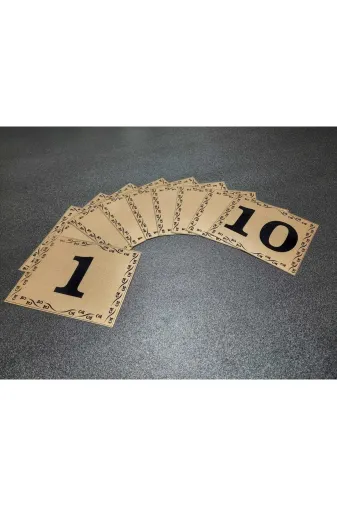 gen GEN10X12 1-10 Kapı Numarası 10X12 Cm Yapışkanlı No 1 Den 10 A Metalik Altınsarı - Kapı