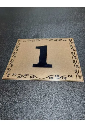 gen GEN10X12 - 1 Kapı Numarası 10X12 Cm Yapışkanlı No 1 Metalik Altınsarı