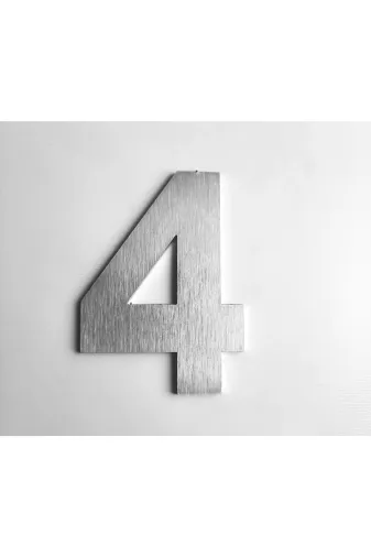 GENDEC GEN PAS 6-4 Kapı, Daire,bina, Numarası 6 Cm No:4 Fırça Desen Paslanmaz Çelik Metal Kendinden Yapışkanlı Numara