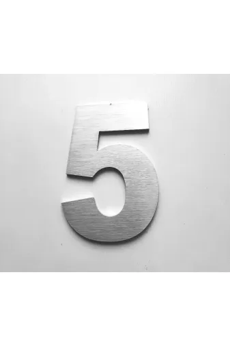 GENDEC GEN PAS 6-5 Kapı, Daire,bina, Numarası 6 Cm No:5 Fırça Desen Paslanmaz Çelik Metal Kendinden Yapışkanlı Numara