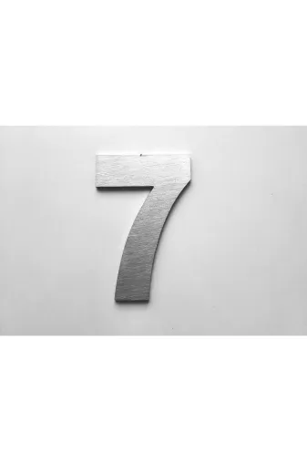 GENDEC GEN PAS 6-7 Kapı, Daire,bina, Numarası 6 Cm No:7 Fırça Desen Paslanmaz Çelik Metal Kendinden Yapışkanlı Numara