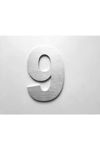 GENDEC GEN PAS 6-9 Kapı, Daire,bina, Numarası 6 Cm No:9 Fırça Desen Paslanmaz Çelik Metal Kendinden Yapışkanlı Numara