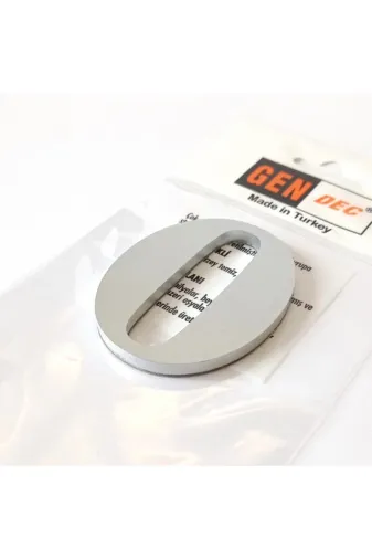 GENDEC GEN107-0 7 Cm No=0 Yapışkanlı Metalik Gri Kapı Numarası