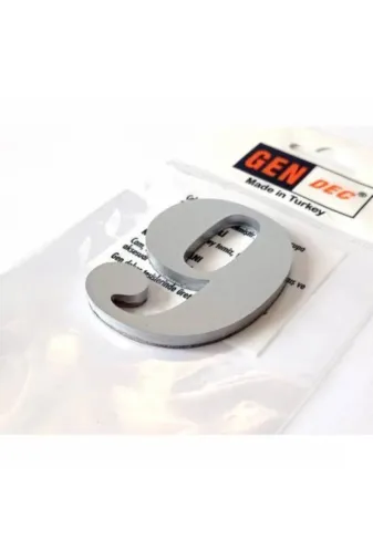 GENDEC GEN107-9 7 Cm No=9 Yapışkanlı Metalik Gri Kapı Numarası