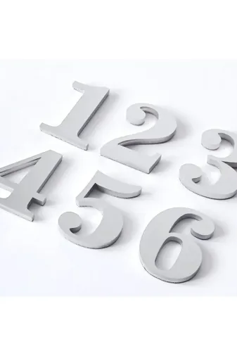 GENDEC GEN110-123456 Yapışkanlı Metalik Gri Kapı Numarası 10 Cm No=1-2-3-4-5-6
