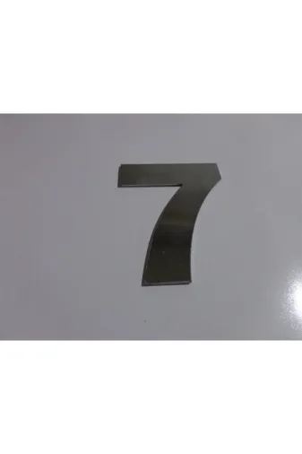 GENDEC GEN14.5CMX-00000007 Kapı Numarası 14.5 Cm No:7 Kendinden Yapışkanlı Parlak Krom Paslanmaz Numara