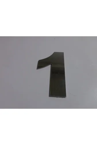GENDEC GEN14.5X000-1 Kapı Numarası 14.5 Cm No:1 Kendinden Yapışkanlı Parlak Krom Paslanmaz Numara